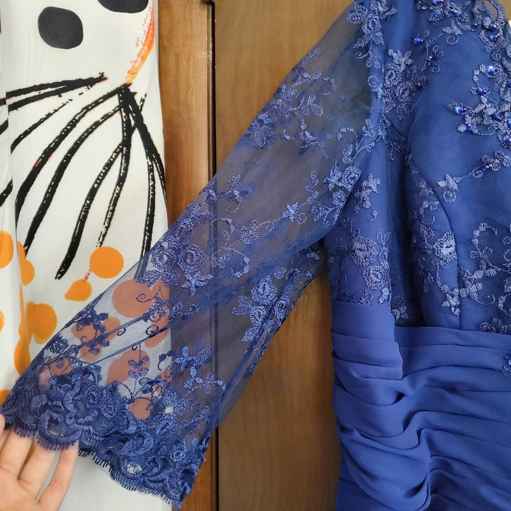 Handmade Blue Lace Dress - Picture 4 of 5